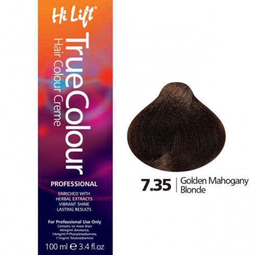 Hi Lift True Colour Permanent Hair Color Cream 7.35 Golden Mahogany Blonde 100ml