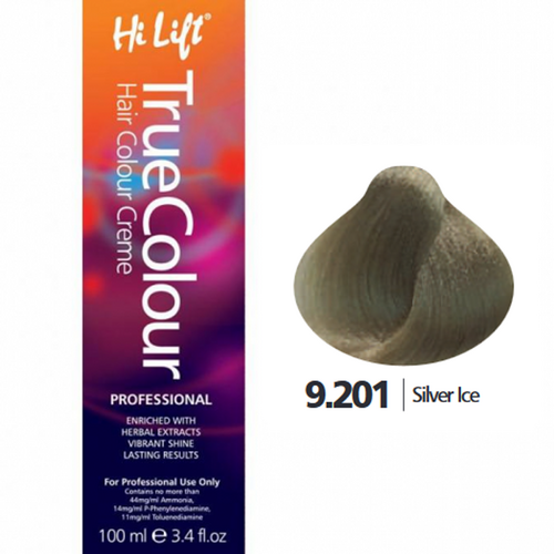 Hi Lift True Colour Permanent Hair Color Cream 9.201 Silver Ice 100ml