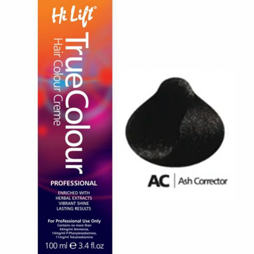 Hi Lift True Colour Permanent Hair Color Cream AC Ash Corrector 100ml