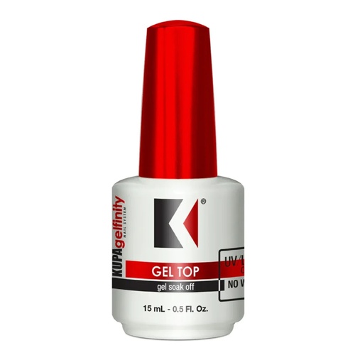 KUPA GelFinity - UV LED Gel Nail Top Coat Shiny Finish (No-Wipe) 15ml