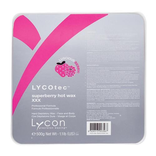 Lycon LycoTec Superberry Hard Hot Wax Pallet Tray Waxing Hair Removal 500g