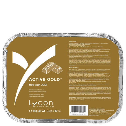 Lycon Active Gold Hard Hot Wax Waxing Hair Removal 1kg
