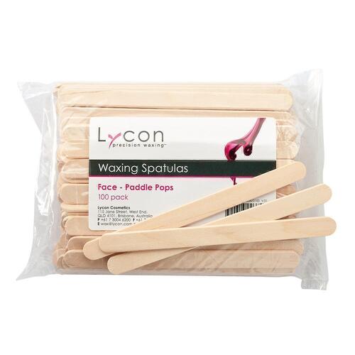 Lycon Disposable Wooden Spatula Tongue Depressors 100 Pack Wax Paddle Pop Sticks