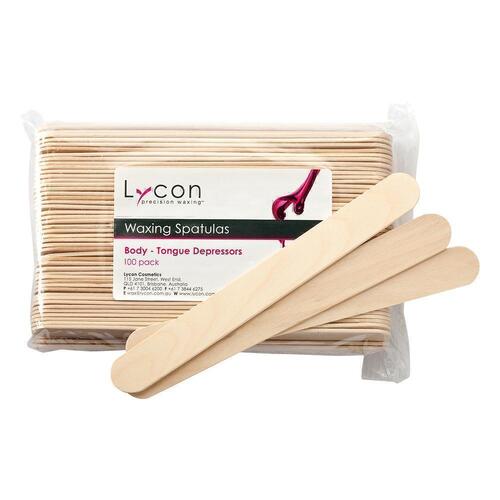 Lycon Disposable Wooden Spatula Large Tongue Depressors 100 Pack Wax Sticks