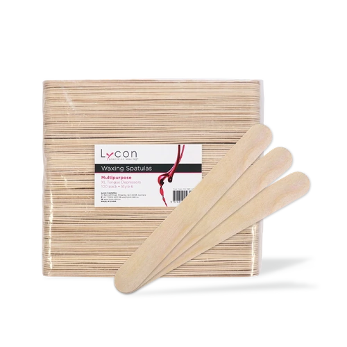 Lycon Disposable Wooden Spatula Large Tongue Depressors XL 100 Pack Wax Sticks