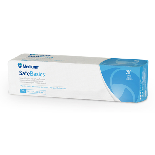 Medicom Safe Basics - General Purpose Non Woven Sponges 2" x 2" 200pcs