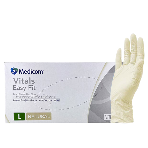 Medicom - Latex Powder Free Gloves Size L (Large) 1000pcs (Box of 10)