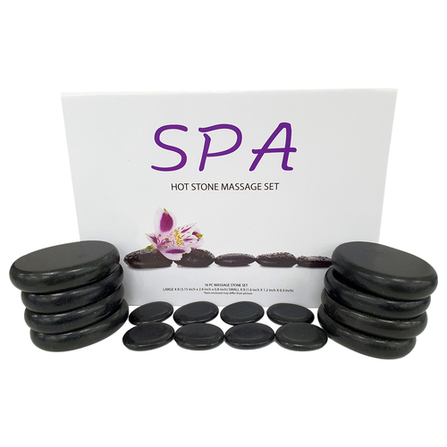 Spa Massage Basalt Hot Stone Set Box 16pcs