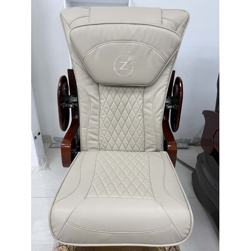 Nail Spa Massage Pillow Back Cushion Upholstery Chair Seat Cover Leather (No Air) - Beige