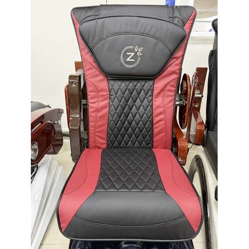 Nail Spa Massage Pillow Back Cushion Upholstery Chair Seat Cover Leather (No Air) - Black & Burgundy