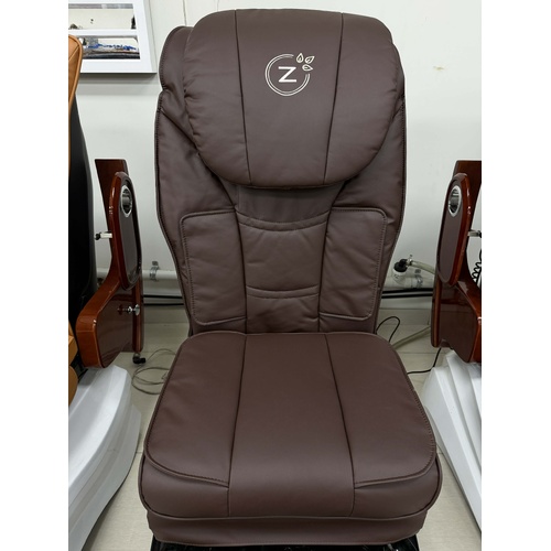 Nail Spa Massage Pillow Back Cushion Upholstery Chair Seat Cover Leather (Airbag System) - Chocolate