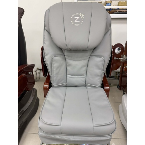 Nail Spa Massage Pillow Back Cushion Upholstery Chair Seat Cover Leather (Airbag System) - Grey
