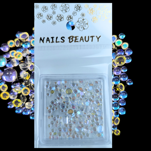 Nail Art Rhinestone Pearl Round Crystal Hot Fix Flat Back Clear 242081 - 144pcs