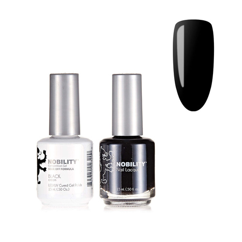 Lechat Nobility NBCS002 Black - Gel & Nail Lacquer Duo 15ml