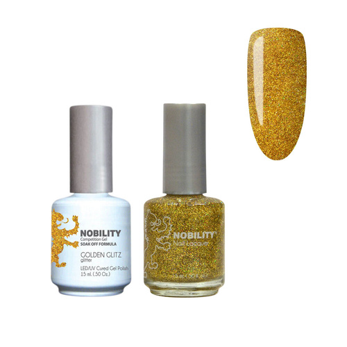 Lechat Nobility NBCS067 Golden Glitz - Gel & Nail Lacquer Duo 15ml