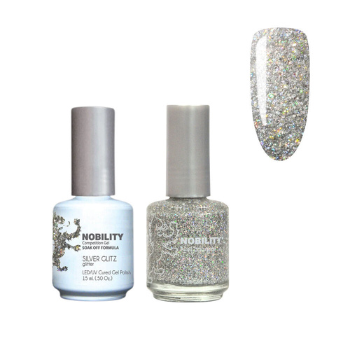 Lechat Nobility NBCS068 Silver Glitz - Gel & Nail Lacquer Duo 15ml