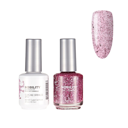 Lechat Nobility NBCS184 Cupcake Sprinkles - Gel & Nail Lacquer Duo 15ml