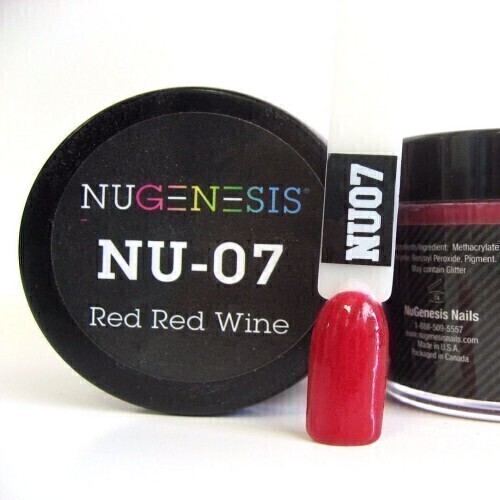 Nugenesis Dipping Powder Nail System Color NU-007 - Red Red Wine - 43g