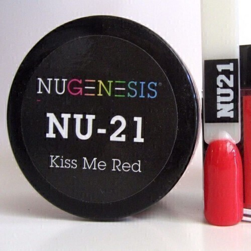 Nugenesis Dipping Powder Nail System Color NU-021 - Kiss Me Red - 43g