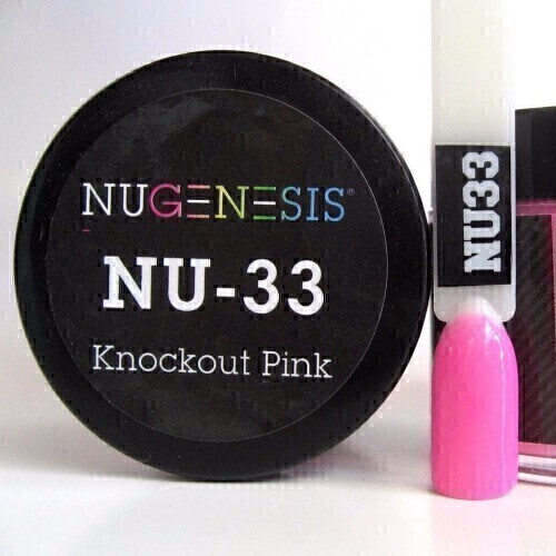 Nugenesis Dipping Powder Nail System Color NU-033 - Knockout Pink - 43g