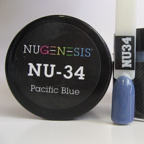 Nugenesis Dipping Powder Nail System Color NU-034 - Pacific Blue - 43g