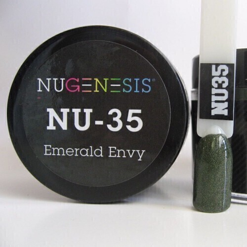 Nugenesis Dipping Powder Nail System Color NU-035 - Emerald Envy - 43g