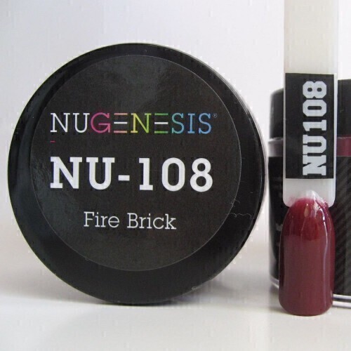 Nugenesis Dipping Powder Nail System Color NU-108 - Fire Brick - 43g