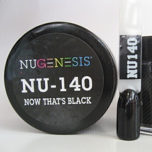 Nugenesis Dipping Powder Nail System Color NU-140 - Now That's Black - 43g
