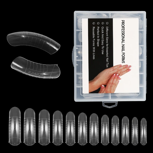 Building Nail Mold Tip Full Cover Extension Dual Forms Acrylic Poly Tap Press On Gel X 120pcs - ST-09