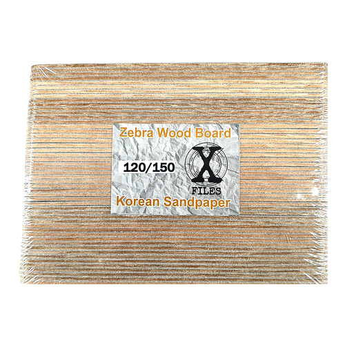 Nail File Zebra Large Manicure 120/150 Grit Wood Board Korean Sandpaper 50pcs