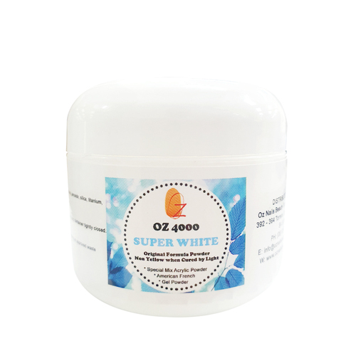 OZ 4000 Special Mix Acrylic Powder - Super White 2oz (56g)