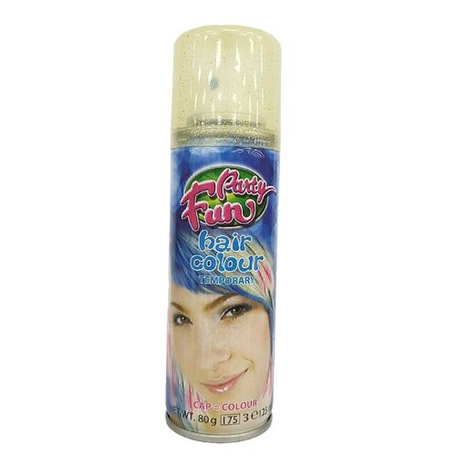 Party Fun Hair Temporary Instant Color Spray - Glitter Gold