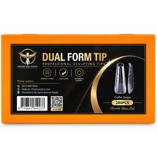 Phoenix Dual Nail Forms Curved Coffin Shape 280pcs
