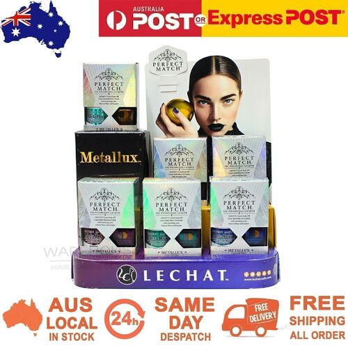LeChat Perfect Match Metallux Collection Soak Off Gel Polish + Nail Lacquer Duo