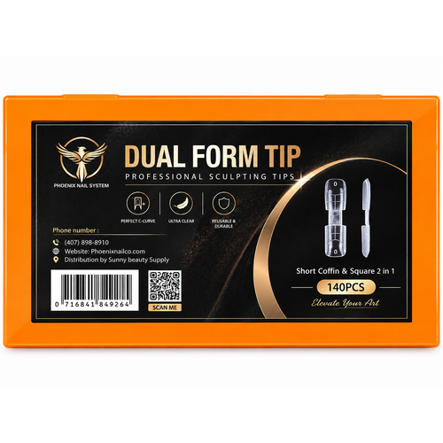 Phoenix Dual Nail Forms – Short Coffin & Square 2-in-1 – 140pcs