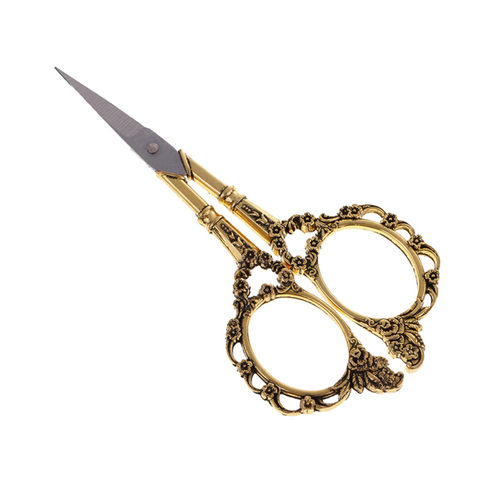 European Classical Stainless Steel Nail Tip Scissor Floral Vintage