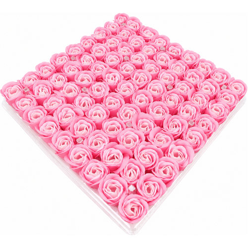 Manicure Pedicure Bath Soap Rose Flower Nail Hand & Feet - Pink - 81pcs