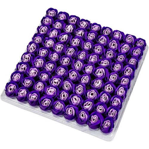 Manicure Pedicure Bath Soap Rose Flower Nail Hand & Feet - Purple - 81pcs