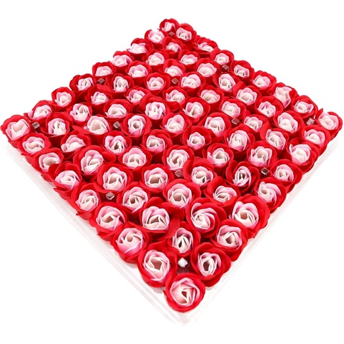 Manicure Pedicure Bath Soap Rose Flower Nail Hand & Feet - Red - 81pcs