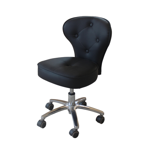 Salon Chair Stool Round Hydraulic Leather PU 1012 Black