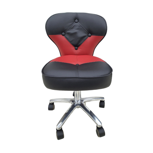 Nail Salon Chair Stool Round Hydraulic Leather PU 1012 Black & Burgundy