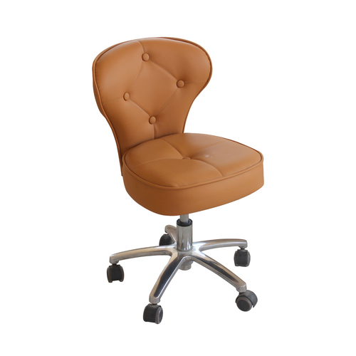 Salon Chair Stool Round Hydraulic Leather PU 1012 Cappuccino