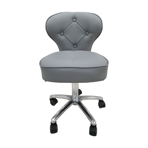 Salon Chair Stool Round Hydraulic Leather PU 1012 Gray