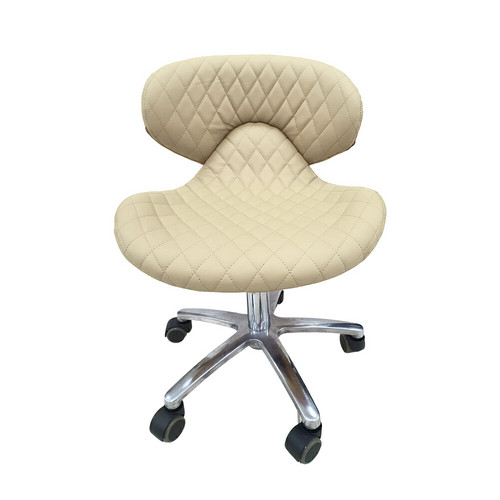 Nail Salon Chair Stool Round Hydraulic Leather PU 1020 Khaki