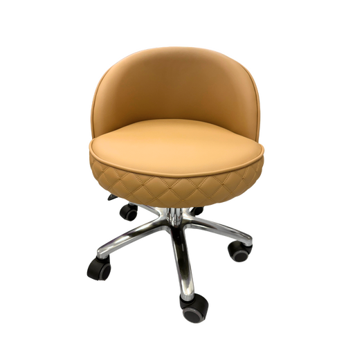 Nail Salon Chair Stool Round Hydraulic Leather PU 1045 Cappuccino