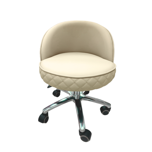 Nail Salon Chair Stool Round Hydraulic Leather PU 1045 Khaki