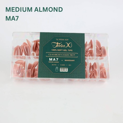 TiaraX Gel X Soft Tips Nails Colored Tips Box CLASSIQUE Collection #MA7 Mahogany 224pcs