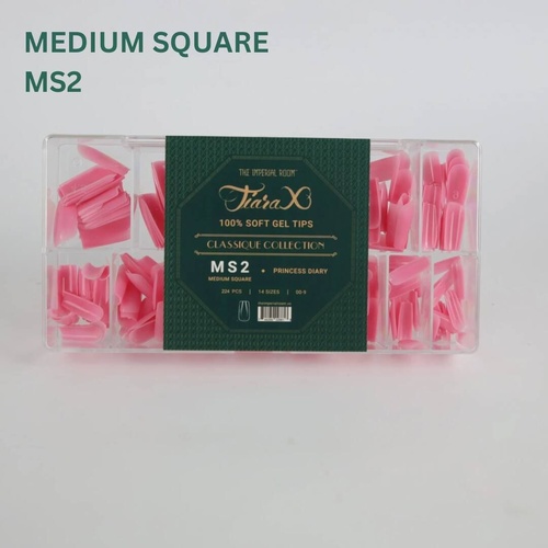 TiaraX Gel X Soft Tips Nails Colored Tips Box CLASSIQUE Collection #MS2 Princess Diary 224pcs