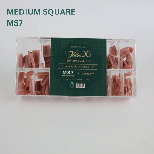 TiaraX Gel X Soft Tips Nails Colored Tips Box CLASSIQUE Collection #MS7 Mahogany 224pcs