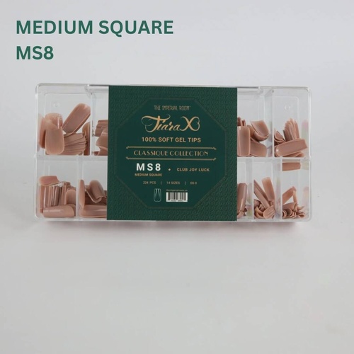 TiaraX Gel X Soft Tips Nails Colored Tips Box CLASSIQUE Collection #MS8 Club Joy Luck 224pcs